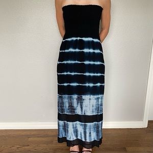 Karen Kane Smocked Maxi Strapless Dress Size S